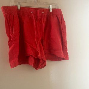 Gap Bright Coral Linen Shorts, Size XL